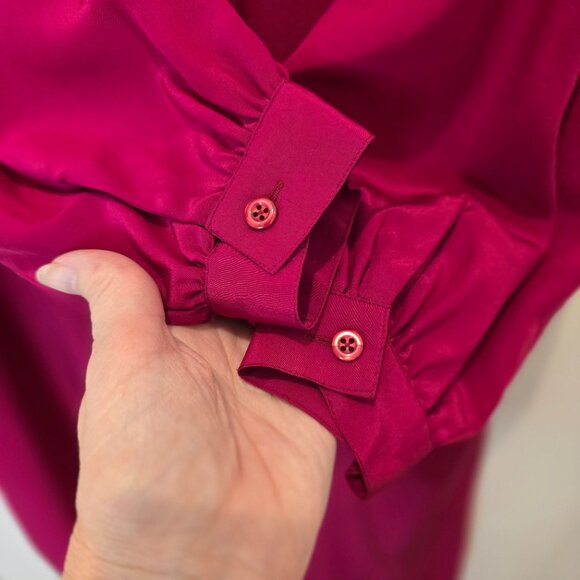 Vintage Red Umi Collections Anne Crimmins 100% Silk Dress Size 10 Holiday Party - Picture 6 of 10